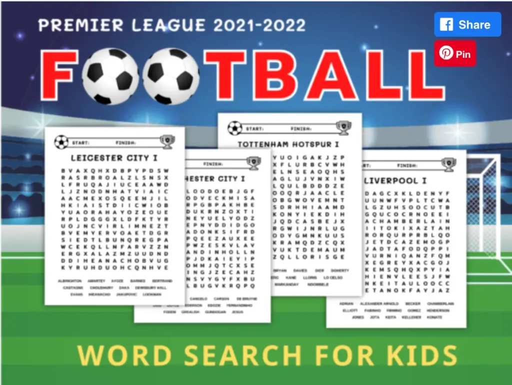 17 Football Word Search For Kids