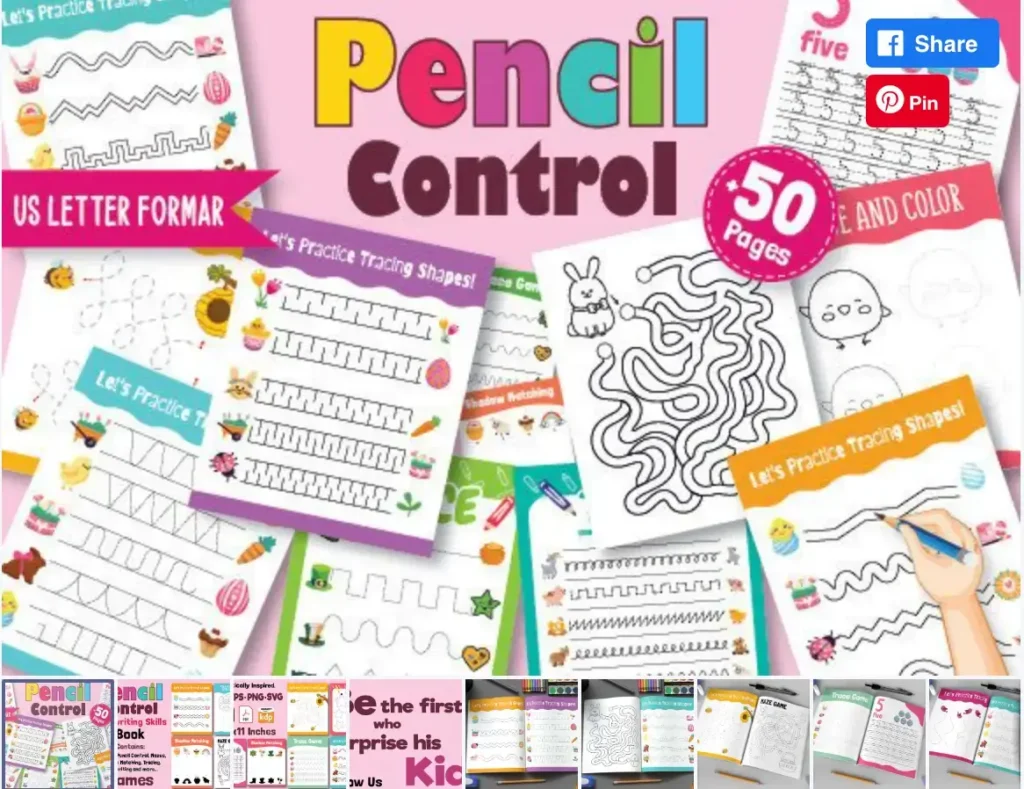 32 1 Pencil Control Tracing Workbook for Kids