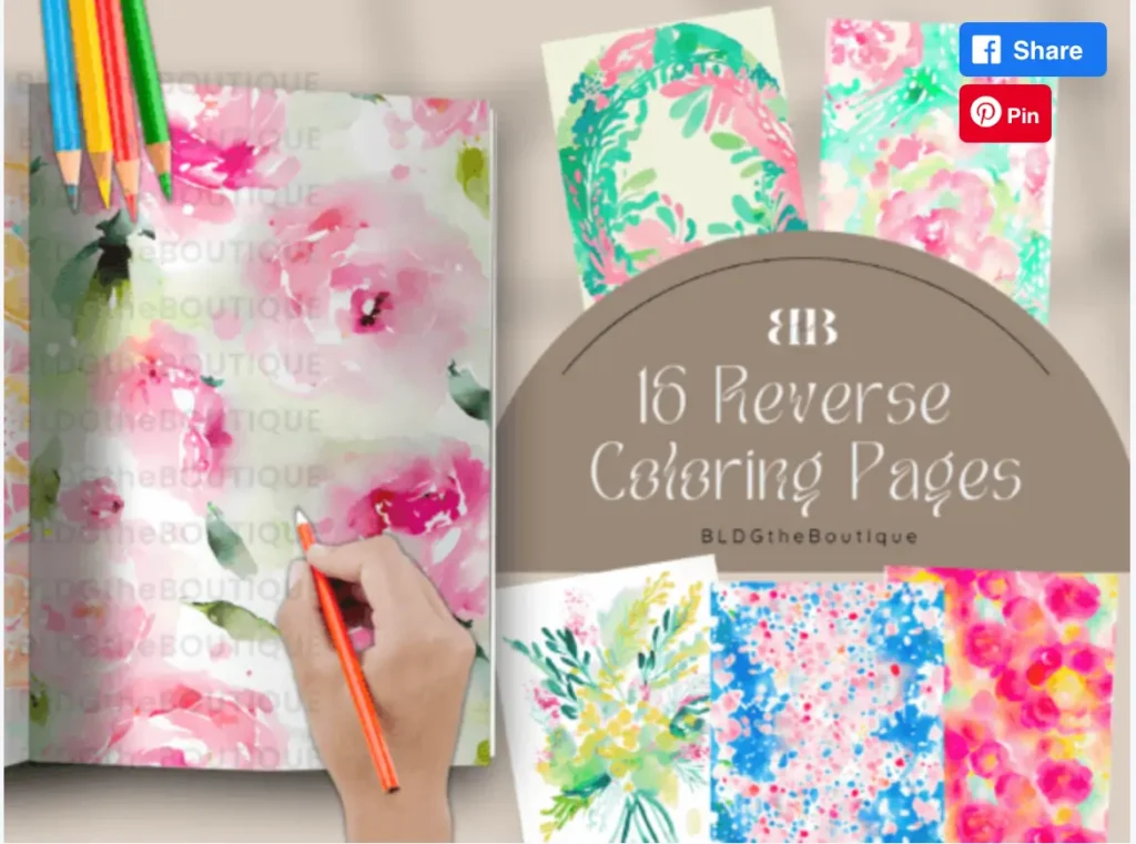 34 Reverse Coloring Book For Kids