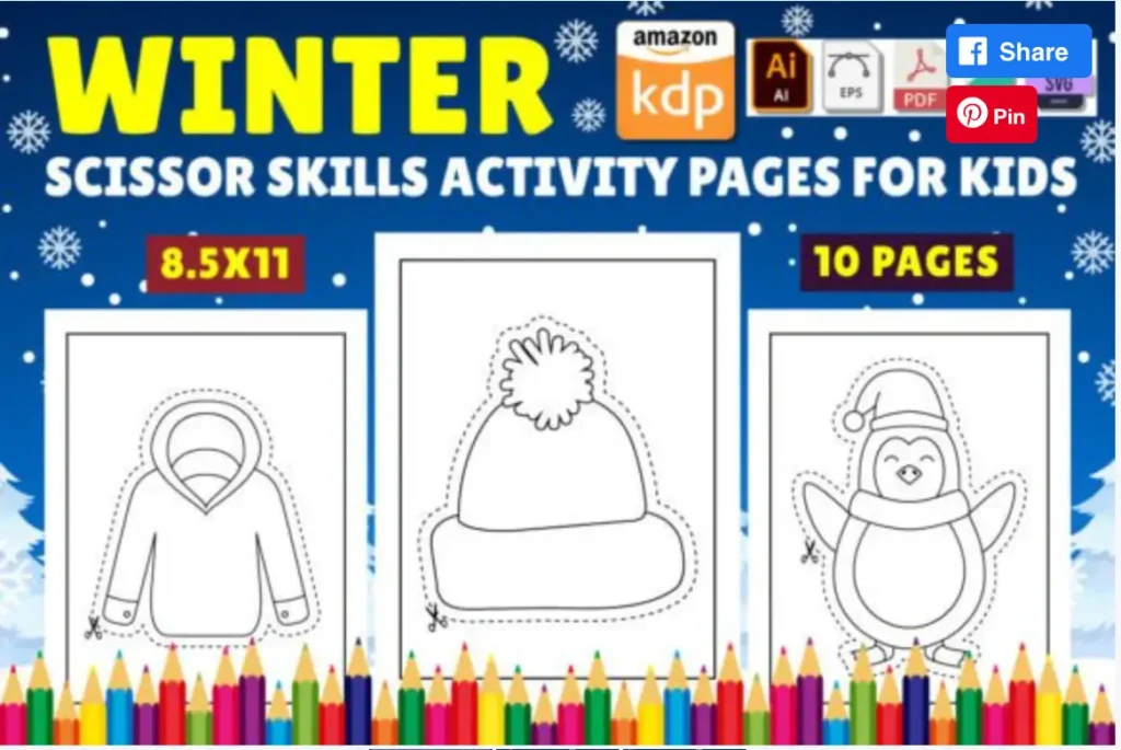 35 Scissors Skills Activity Book For Kids