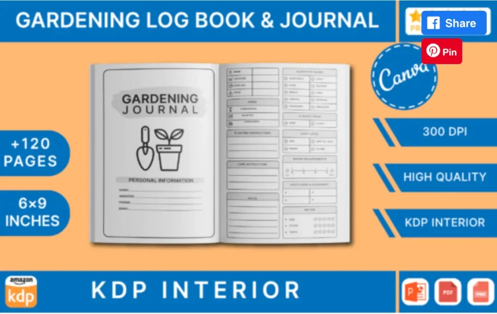 9 Gardening Log Book and Journal